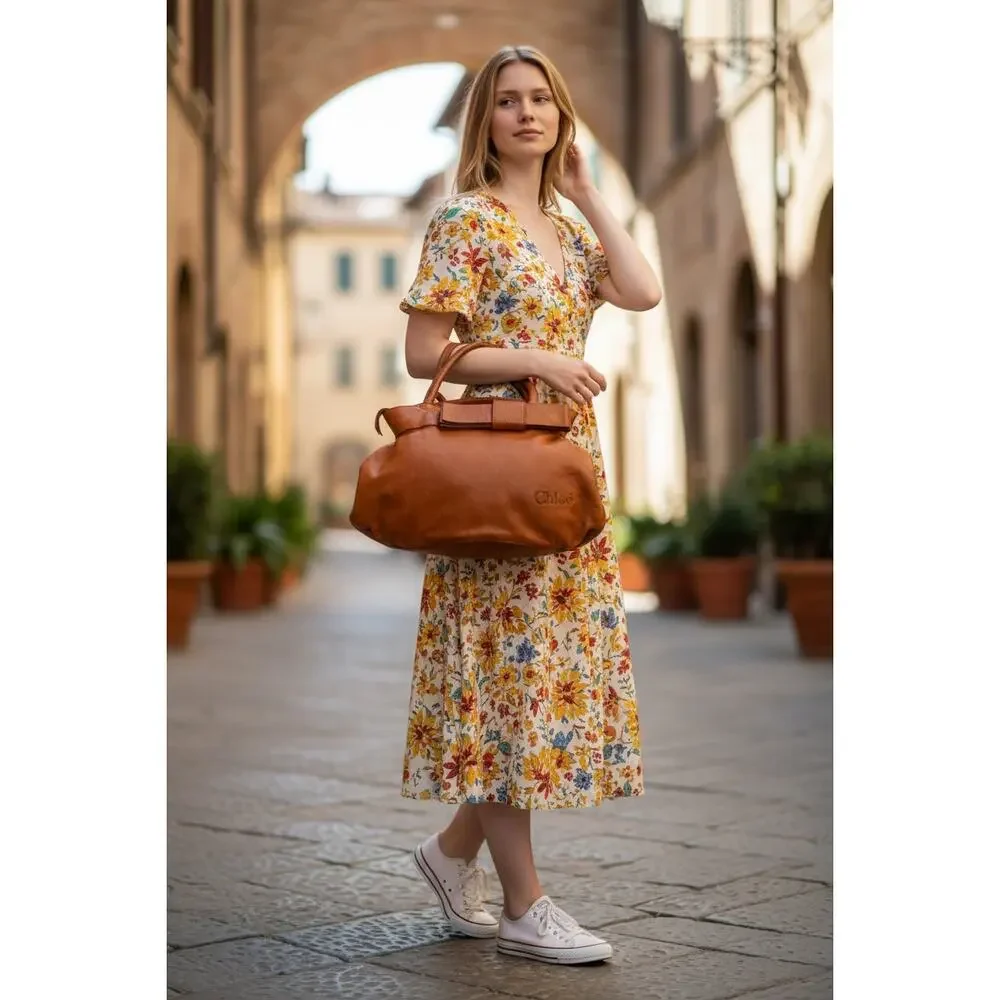 RARE Vintage Chloé Louis Bow Italian Satchel Bag Tote (c. 2005-6)